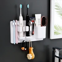 home bathroom accessories electric toothbrush shaver toothpaste loofah organizer box wall mounted hanging mount shelf hooks