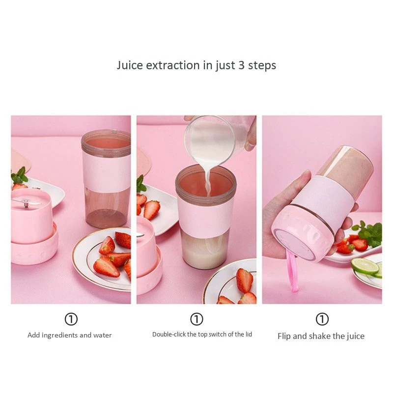 

Hot 300Ml Mini Portable Electric Fruit Juicer USB Rechargeable Milkshake Machine Juice Machine Machine Kettle Juice Cup