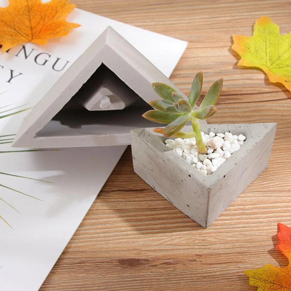 Треугольный шестиугольный цветочный горшок силиконовая форма Керамическая