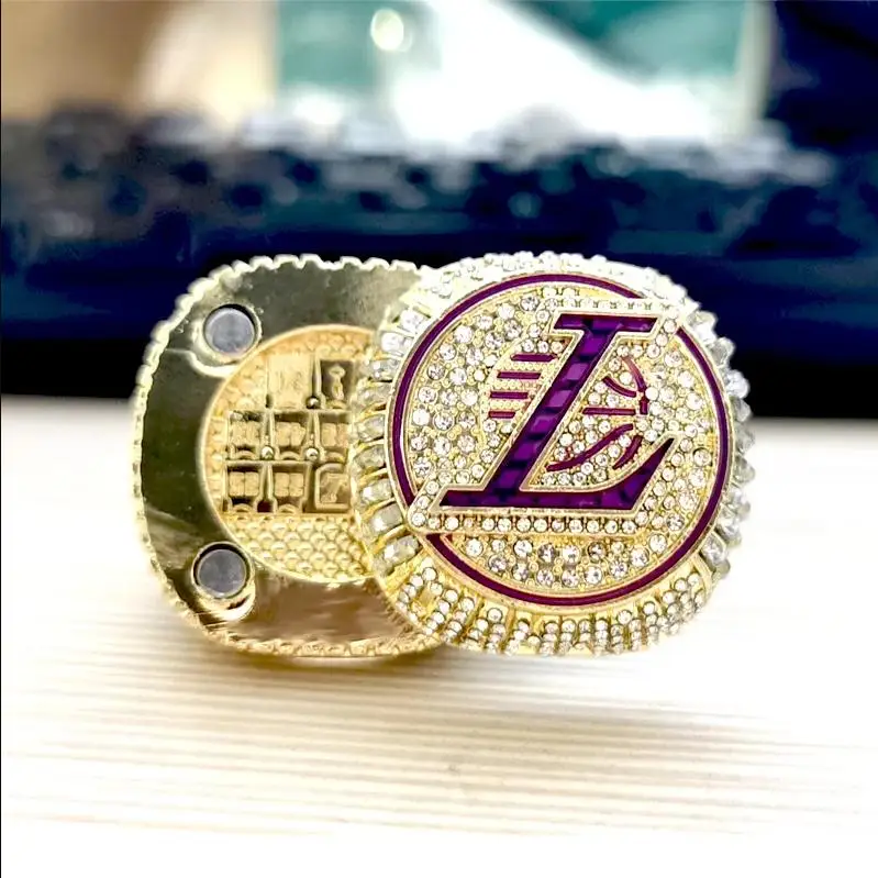 Кольцо раскладушка Lakers из сплава с инкрустированными бриллиантами 2020|Анклеты| |