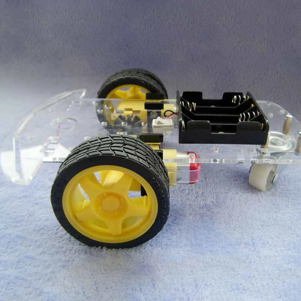 DIY 2 колесный умный робот автомобильный комплект шасси для Arduino черный +