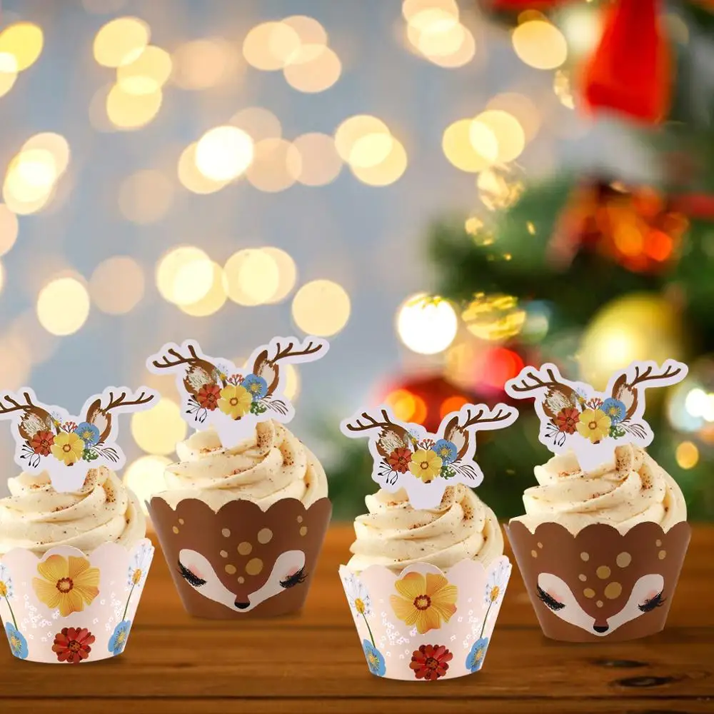 Топпер для торта колпачок обертки пирожных рождественские украшения дома