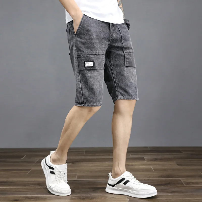 

2021 Summer Men's Thin Free Drop Loose Cowboy Leisure Shorts
