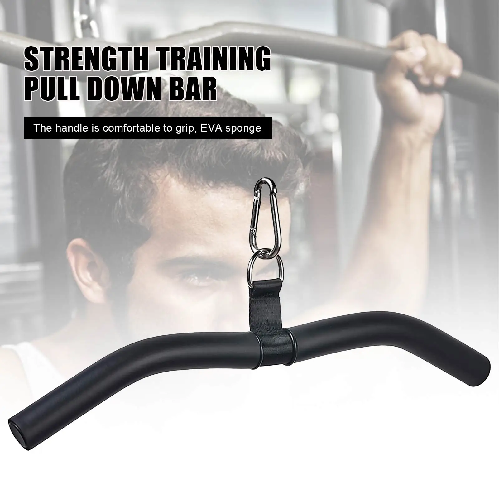 

Lat Pull Down Bar Attachment For Home Gym Workout Seated Rowing Exercise Back Muscles Arm Muscles Accessories For Pulley System