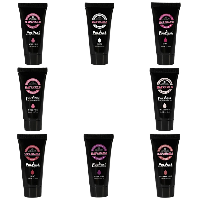 Big 30ml Poly Quick Gel Nail Extension Builder 9 Colors Polish Tools Kit | Красота и здоровье