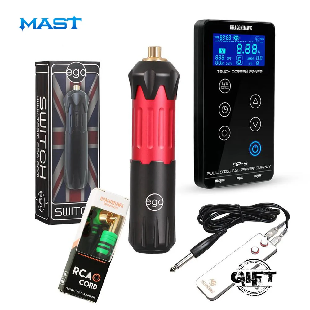 Мощная роторная ручка для тату набор источник питания RCA шнур аксессуары