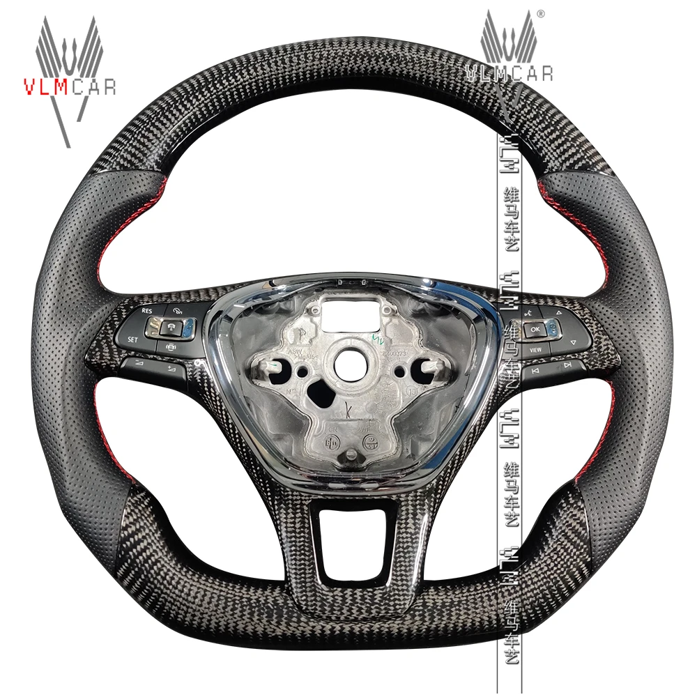 

VLMCAR Private Custom Carbon Fiber Steering Wheel For VW Golf Normal Regular MK7 MK7.5 DSG Manual Car Accessories Flat Bottom