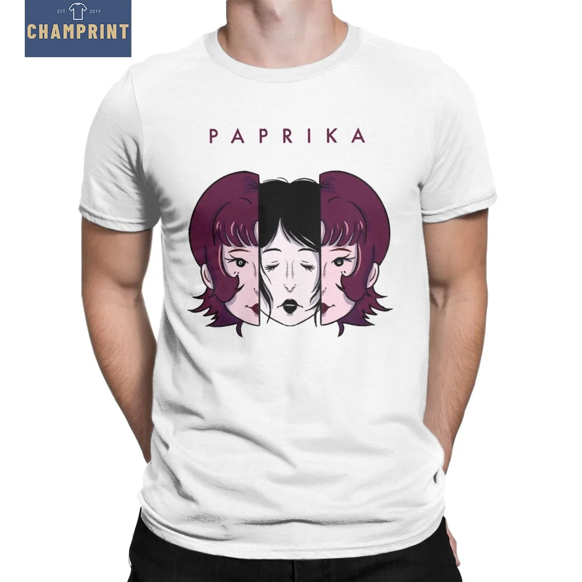 Футболка Paprika мужская из чистого хлопка повседневная тенниска с круглым вырезом