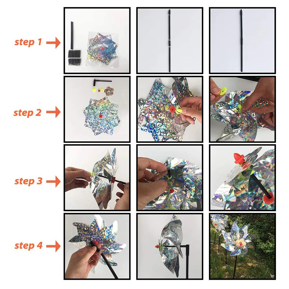 

Светоотражающий отпугиватель птиц, средство для защиты сада, растений, цветов, птиц, мельница, искреннее украшение