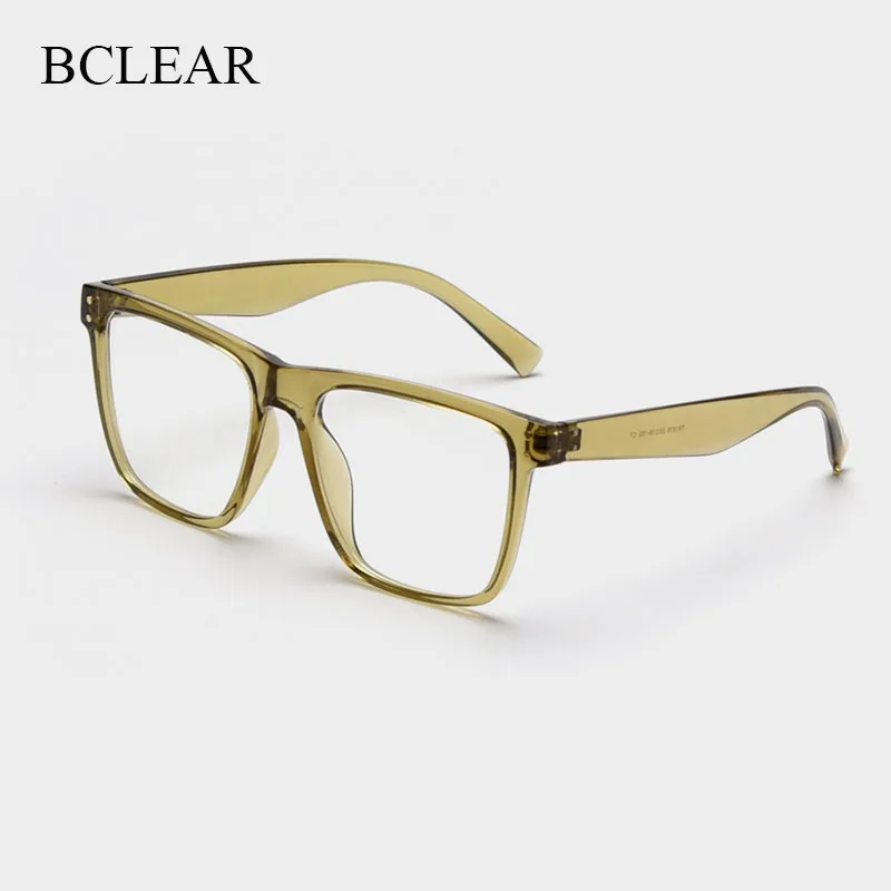 

BCLEAR Square Glasses Frame Women Transparent TR90 2019 Brand Designer Flat Top Big Eyeglasses Optical Frame Men Unisex Popular