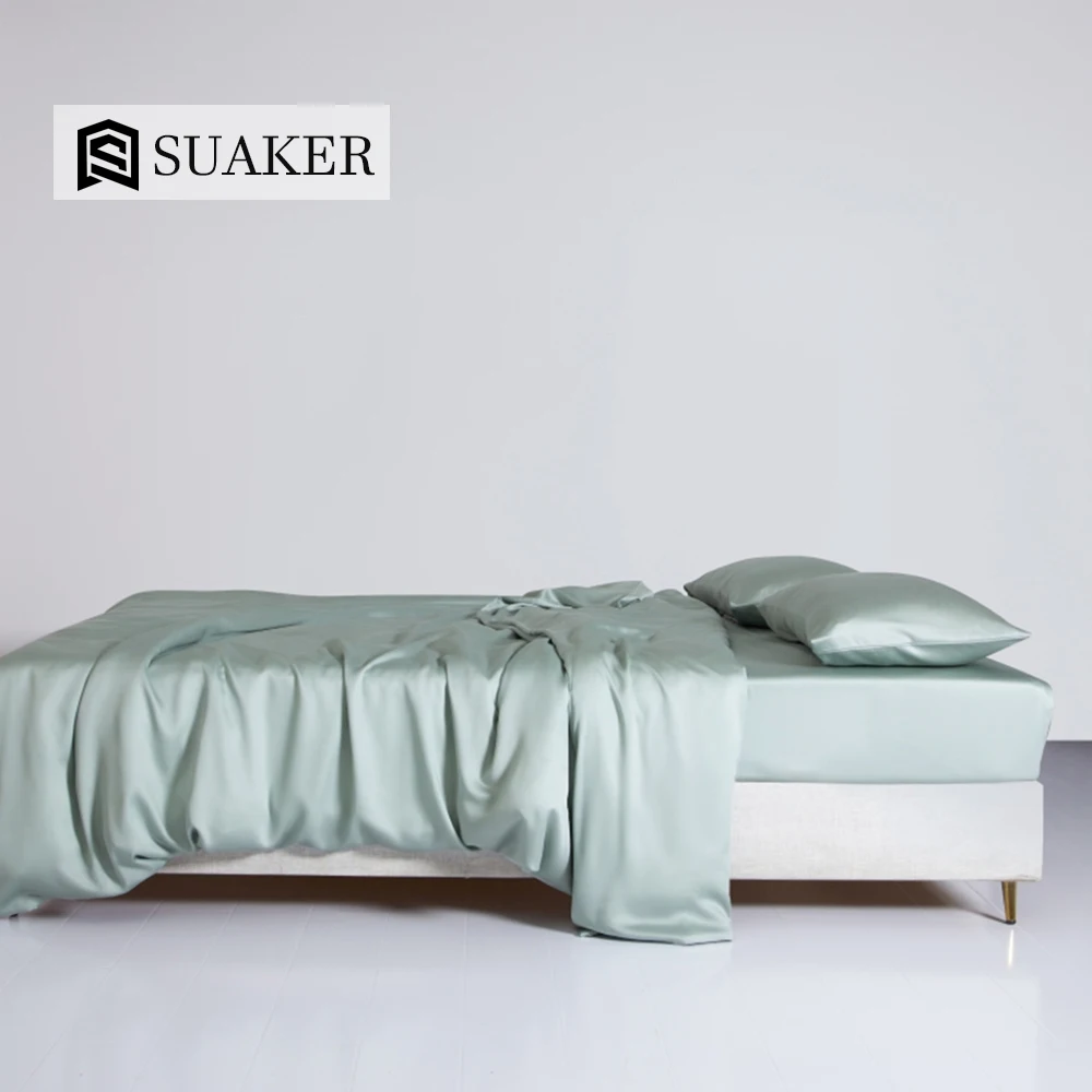 Suaker женский светильник серый 100% Шелковый комплект постельного белья Beauty 25 Momme
