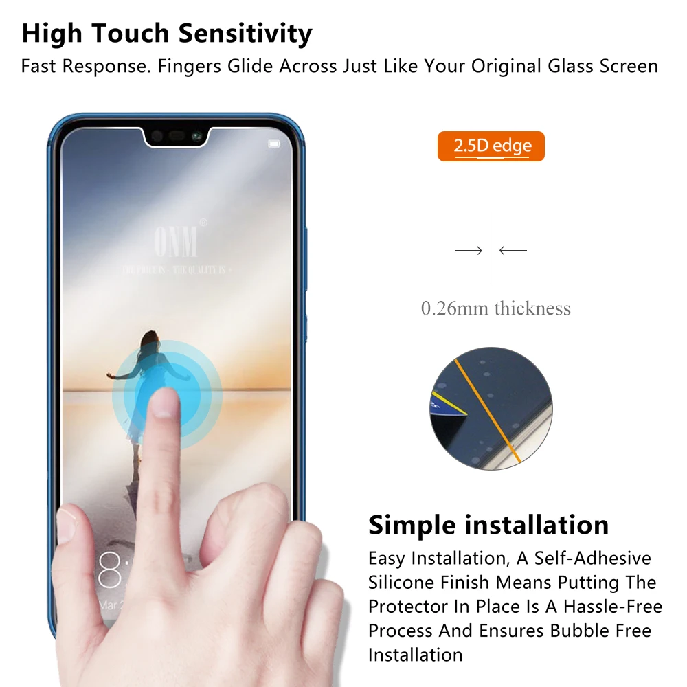 2 шт закаленное стекло для Huawei P20 lite Pro Защитная пленка экрана 2019|Защитные стёкла и