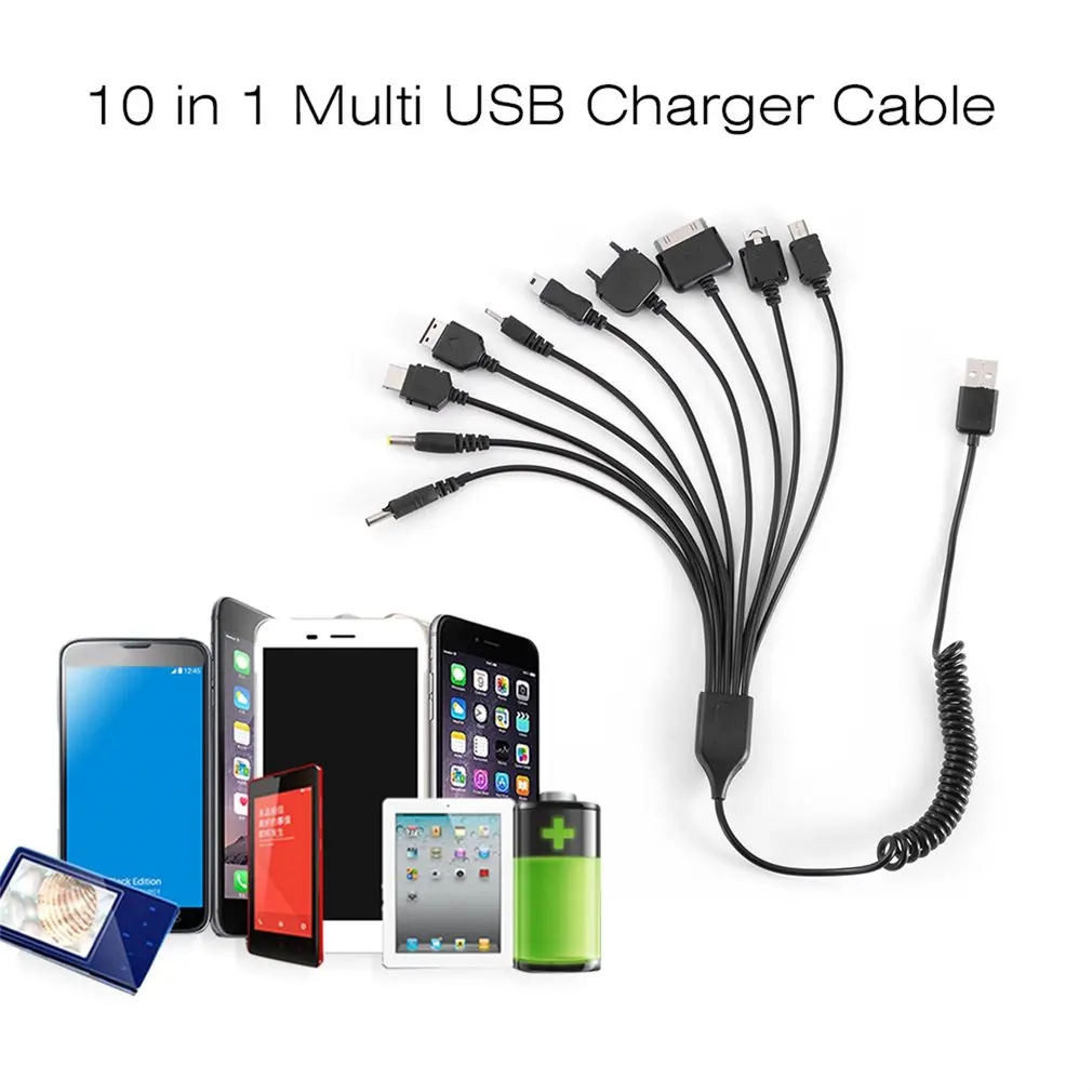 10 в 1 Универсальный Портативный Легкий Многофункциональный USB зарядный кабель