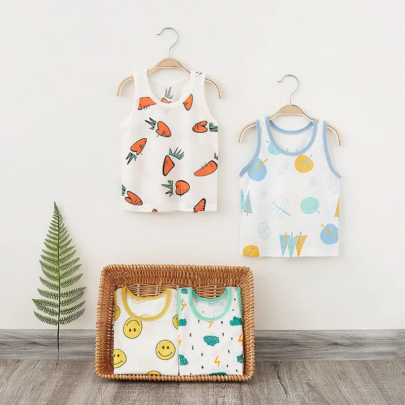 

Yg Brand Children's Clothing, New Cartoon Baby Vest, Pure Cotton Summer Boy Girl Baby Strap Vest
