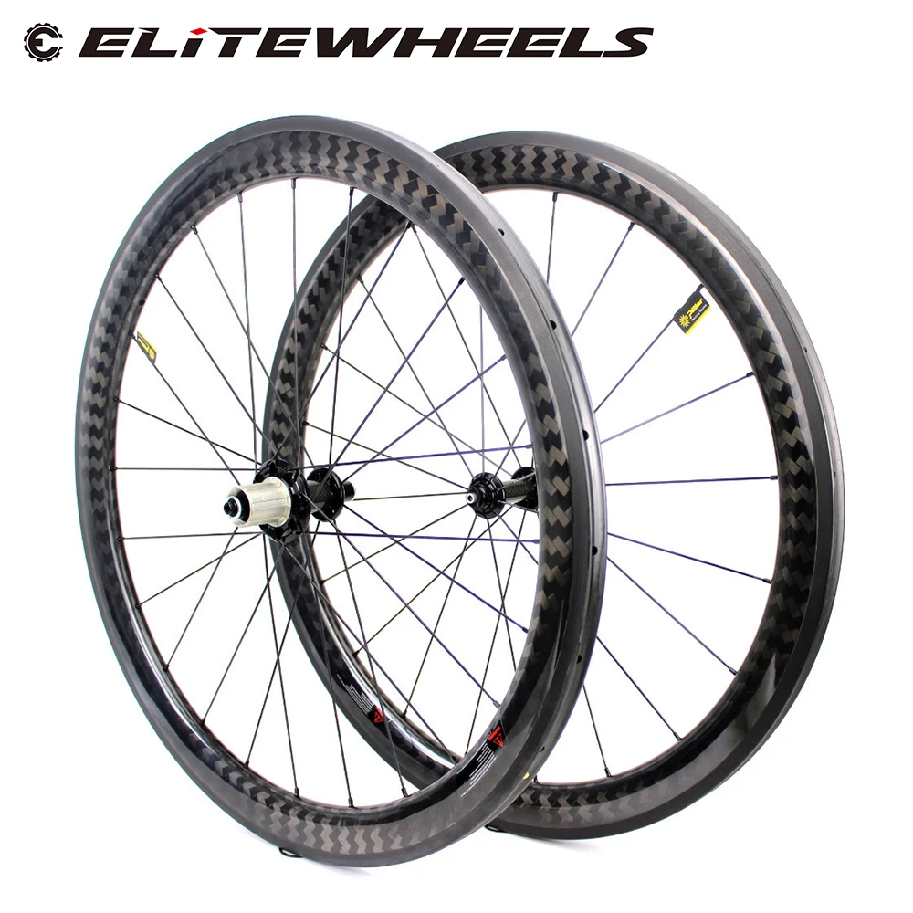 Колеса ELITEWHEELS 700c Дорожные Углеродные колеса 50 мм более широкие Аэро обода