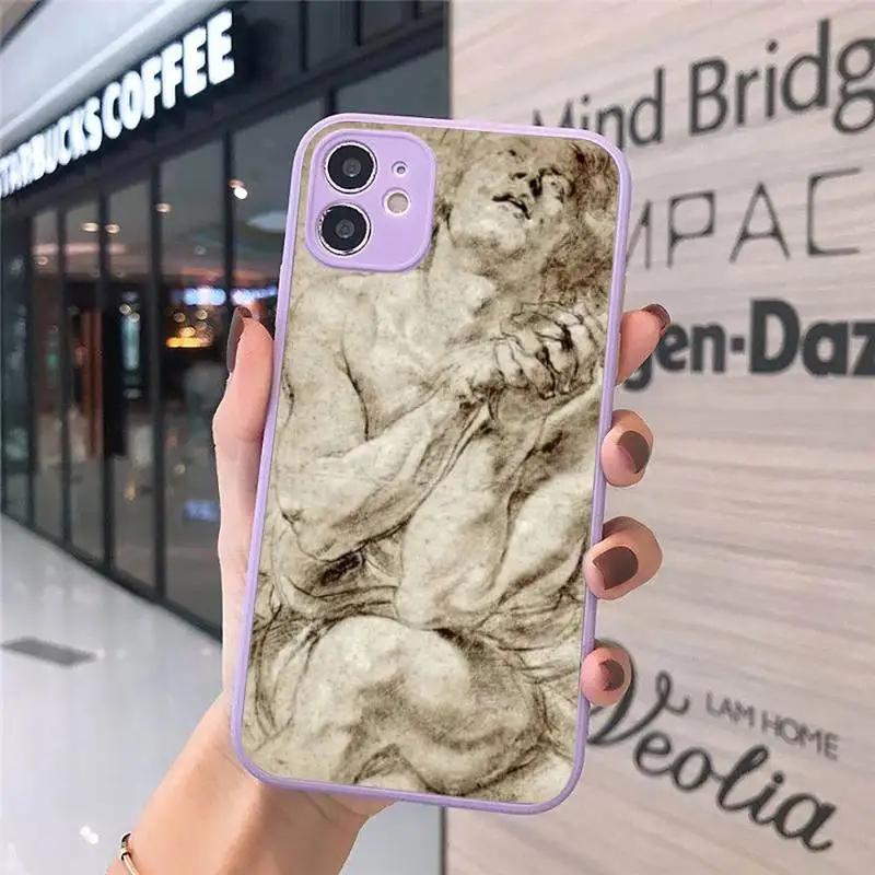 

Italy Leonardo Da Vinci Phone Case Matte Transparent for iPhone 7 8 11 12 s mini pro X XS XR MAX Plus cover funda