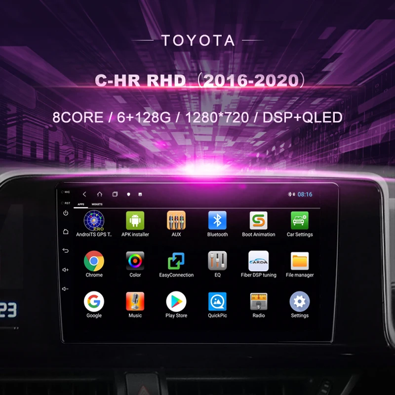 

Car DVD For Toyota C-HR (2016-2020) RHD Car Radio Multimedia Video Player Navigation GPS Android9 Double Din