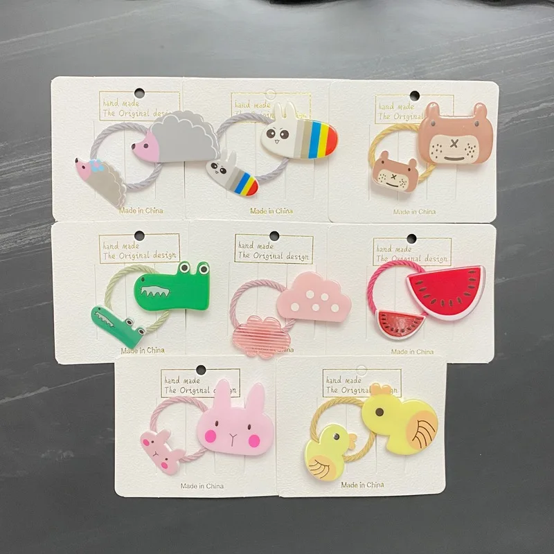 

Комплект из 2 предметов; Красивая Акриловая заколка для волос с рисунком животных для девочек; Детский комплект для волос; Повязка на голову ...