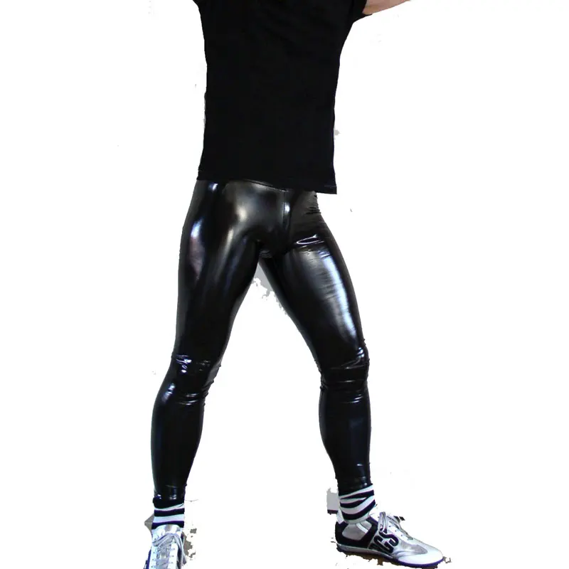 Мужские брюки карандаш из ПУ кожи с ПВХ|Повседневные брюки| |