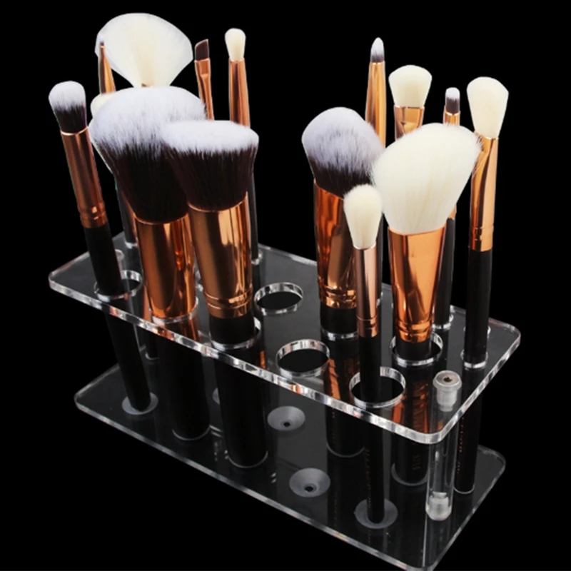 

20 Hole Acrylic Makeup Brush Holder Display Stand Beauty Tools Cosmetic Accessories Storage Rack