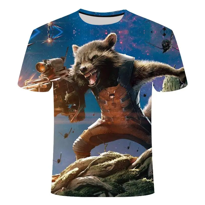 

2020 new Galaxy Guardians movie 3d printing T-shirt casual style T-shirt