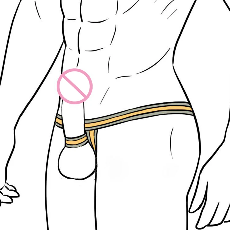 Эротические Лоскутные Полосатые трусики мужские эластичные ленты клетка для