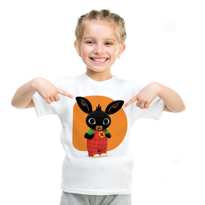 

2021 Summer Top New t-shirt Kids Rabbits Children Clothes Casual Tees Boys Girls T-shirt Short Sleeve Clothes