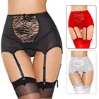 Подвязки 2XL размера плюс для женщин, сексуальное нижнее белье с высокой талией, кружевной чулок, готический пояс с подвязками, подвязки, нижнее белье, бюстье