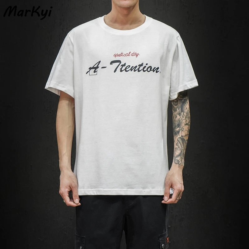 Мужские футболки с коротким рукавом MarKyi хлопковые хорошего качества принтом camisa