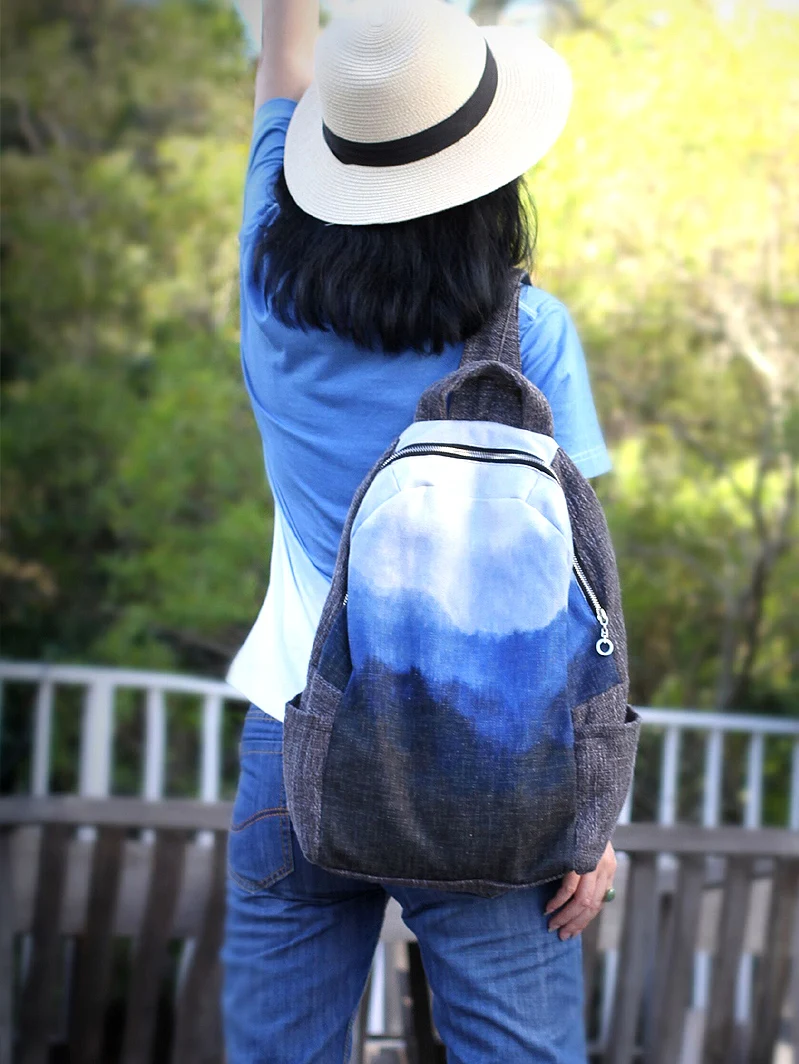 HOT Blue-dyed Cotton Hemp Backpack Casual Retro Backpack Ethnic Bags Fashion Art Unisex Backpack