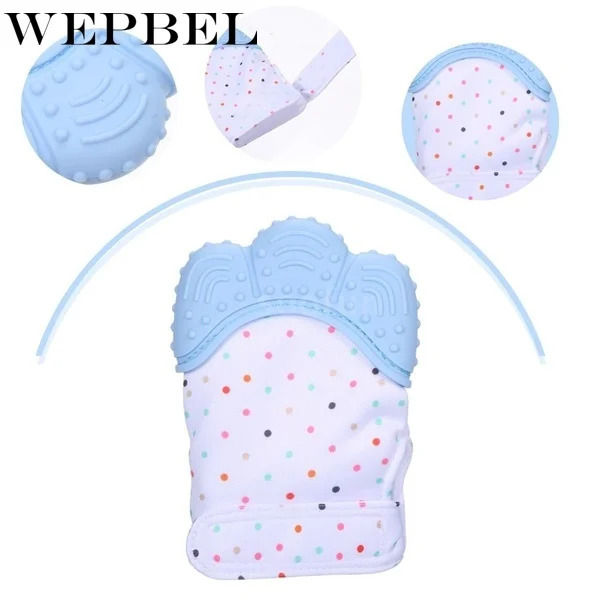 WEPBEL Пищевая силиконовая рукавицы-прорезыватели зубов Уход за зубами