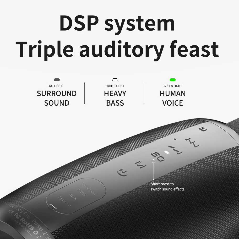60w high power bluetooth speaker wireless portable column outdoor ipx7 waterproof bass tws subwoofer boombox music center free global shipping