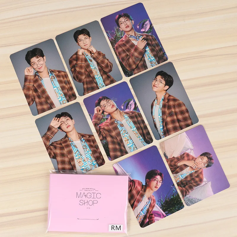 RM 8 шт./компл. Kpop Bangtan boys Фотокарта Япония официальный Fanmeeting VOL.5 Волшебная лавка Розовый фотоальбом карты элегантная упаковка kpop - Цвет: RM