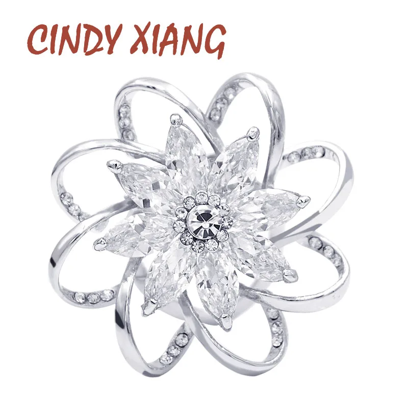 CINDY XIANG фианит цветок пряжка для шарфа Сияющие Искрящиеся Броши женщин брошь и