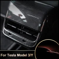 real carbon fiber air outlet cover for tesla model 3 rear armrest box car accessories interior modification decoratiion bright