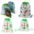 Нетканый рюкзак с динозавром для девочек и мальчиков, детский дорожный школьный ранец, декоративная подарочная сумка на шнурке