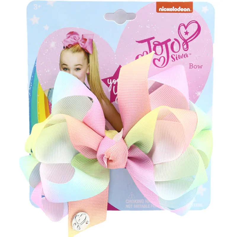5'' Jojo Siwa Large Bows with Alligator Clips Kids Rhinestone Hair Clip Cheer Bow Grosgran Accessories Chirstmas Gift | Аксессуары