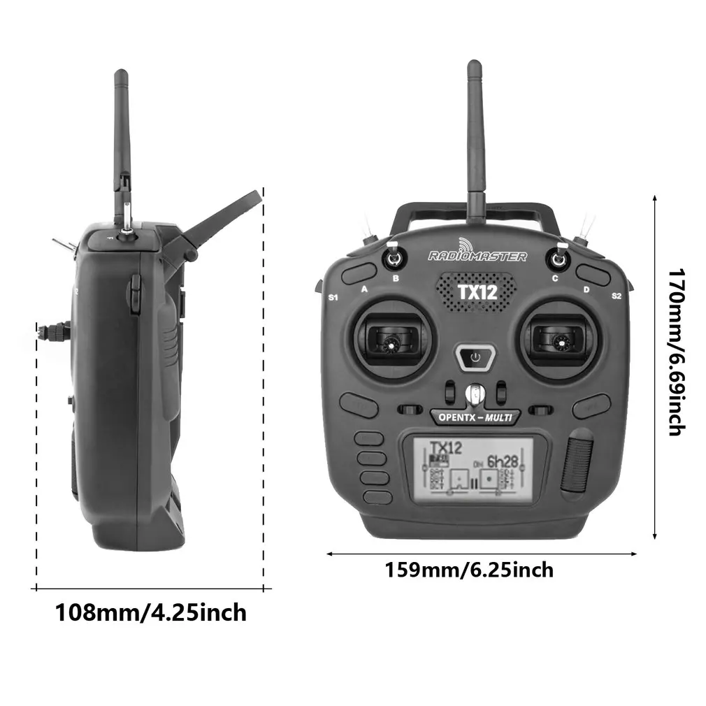 radiomaster tx12 16ch opentx multi module compatible digital radio transmitter with r168 tbs crossfire micro tx v2 free global shipping