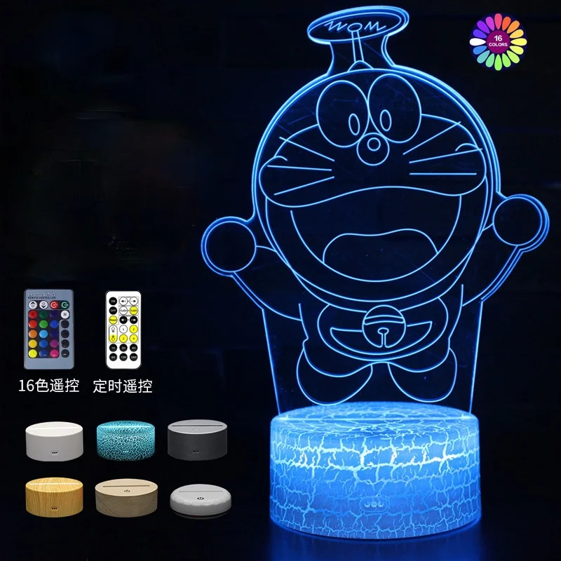 

Настольная лампа TAKARA TOMY Doraemon, 3D ночник с сенсорным управлением, 7/16 цветов, креативный подарок на день рождения, детские игрушки