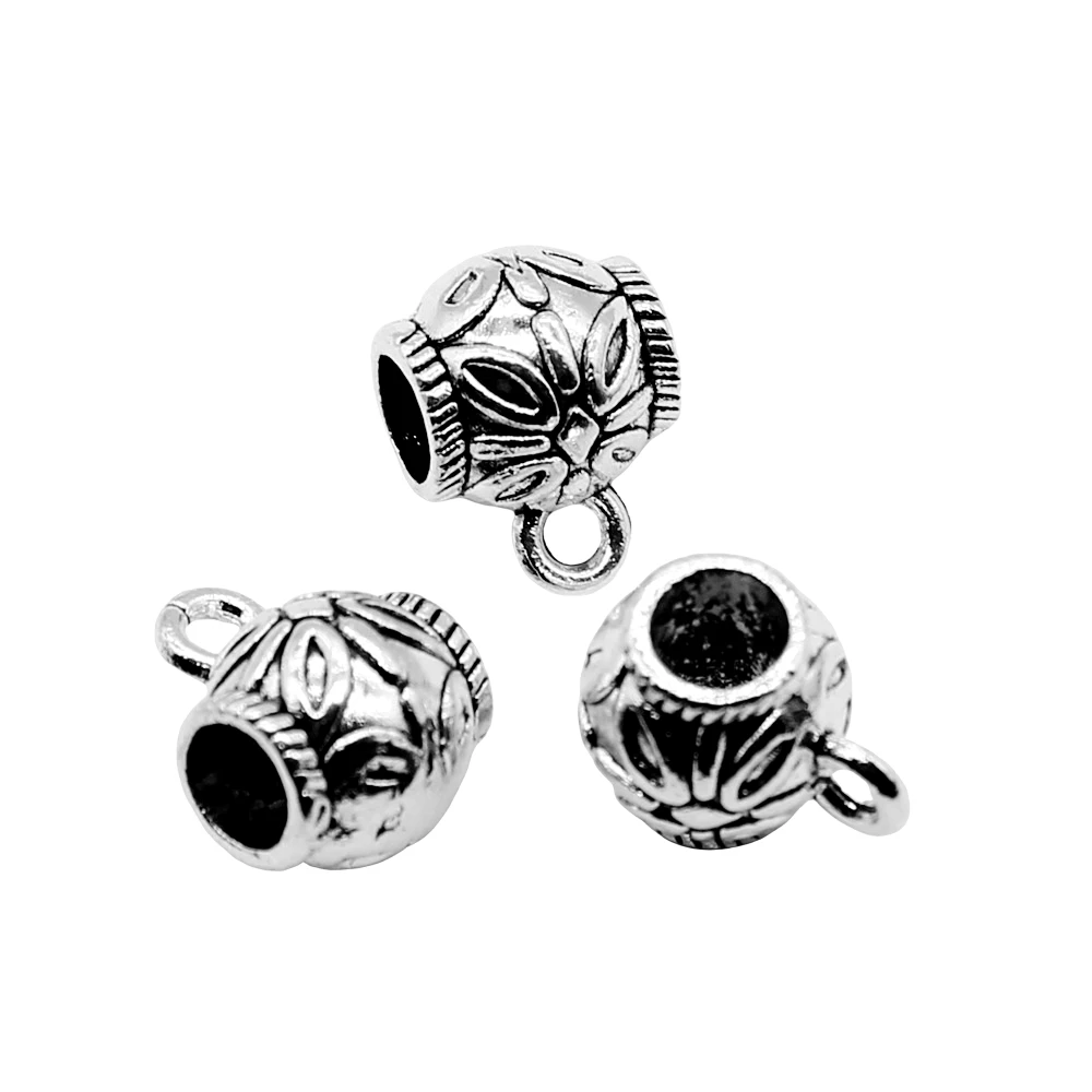 

Pendants For Jewelry Craft 5pcs Bails Beads 13x10mm Antique Silver Planted