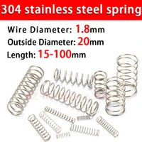 304 stainless steel compression spring return spring steel wire diameter 1 8mm outside diameter 20mm pressure spring 510 pcs