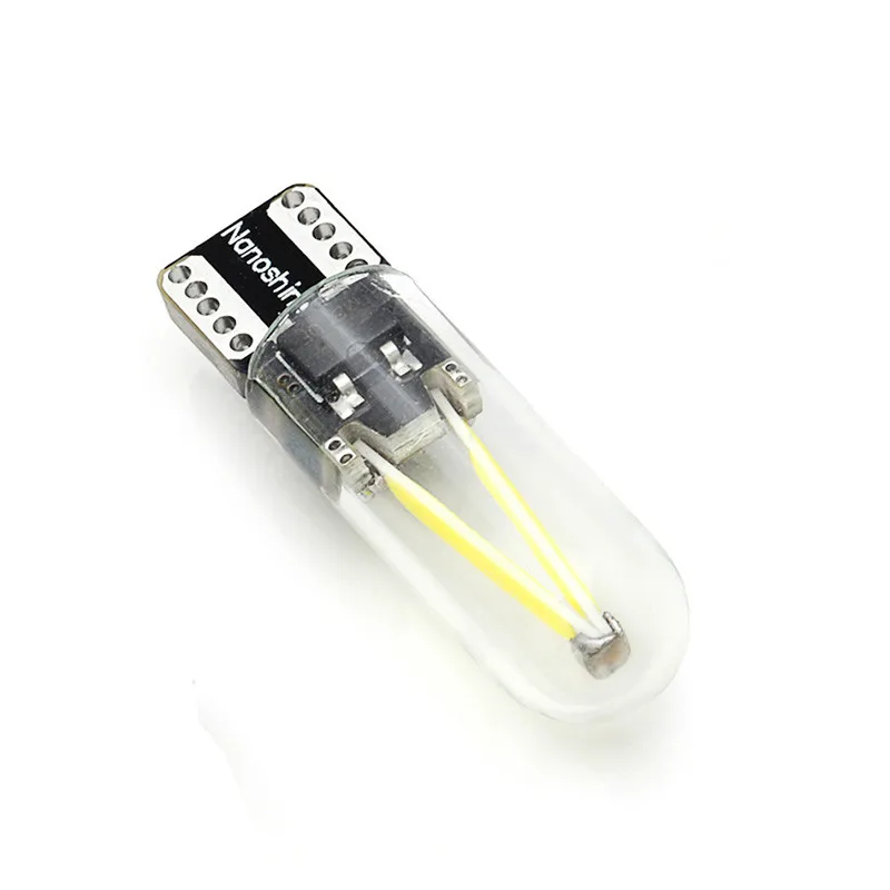 

1x W5W Led T10 Cob Glass Car Light Led Filament Auto Automobiles Reading Dome Wedge License Plate Bulb Lamp DRL Car Styling 12v