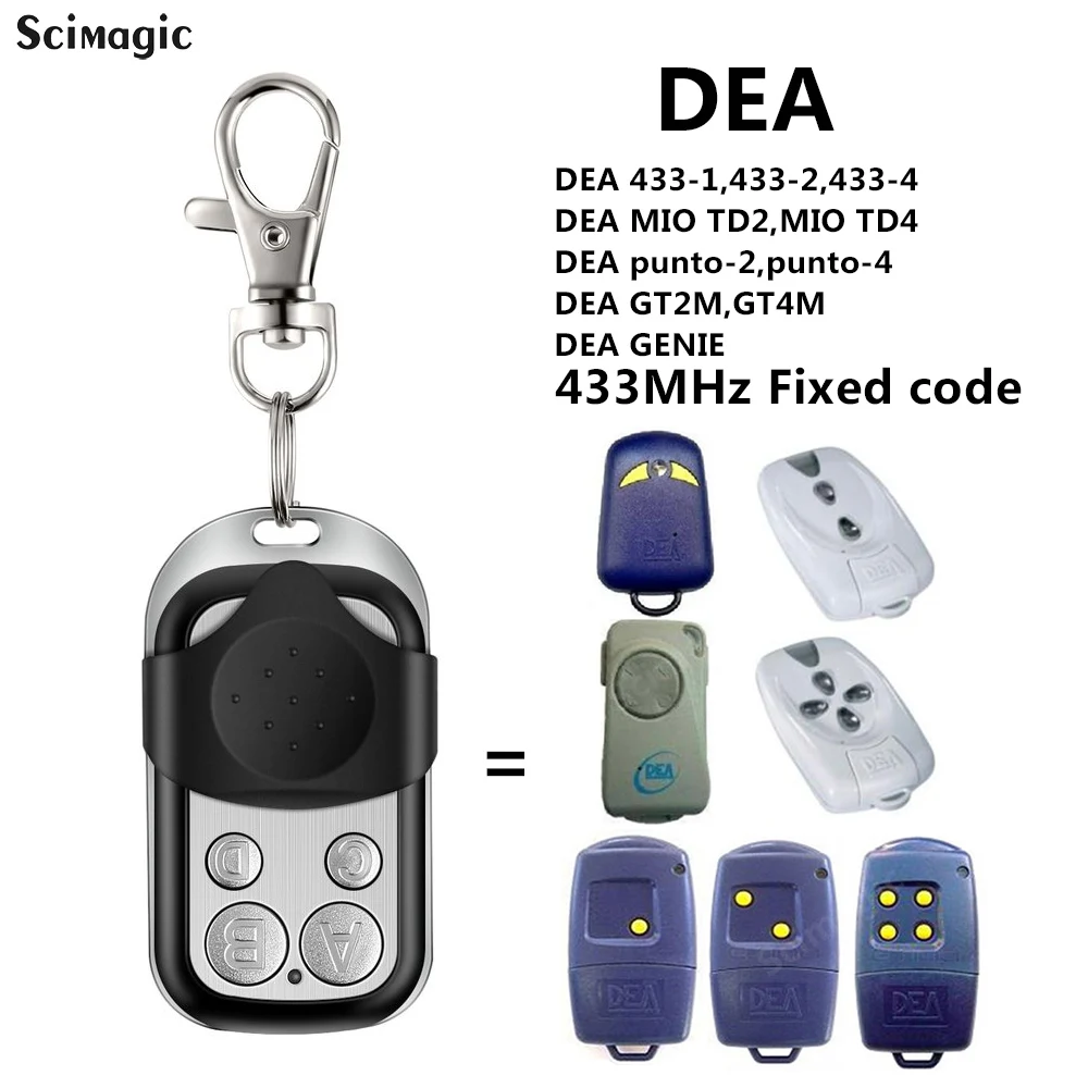 

DEA 433-1 433-2 433-4 Garage Remote Control For DEA MIO TD2 MIO TD4 punto-2 punto-4 GT2M GT4M 433MHz Fixed Code Command For Gate