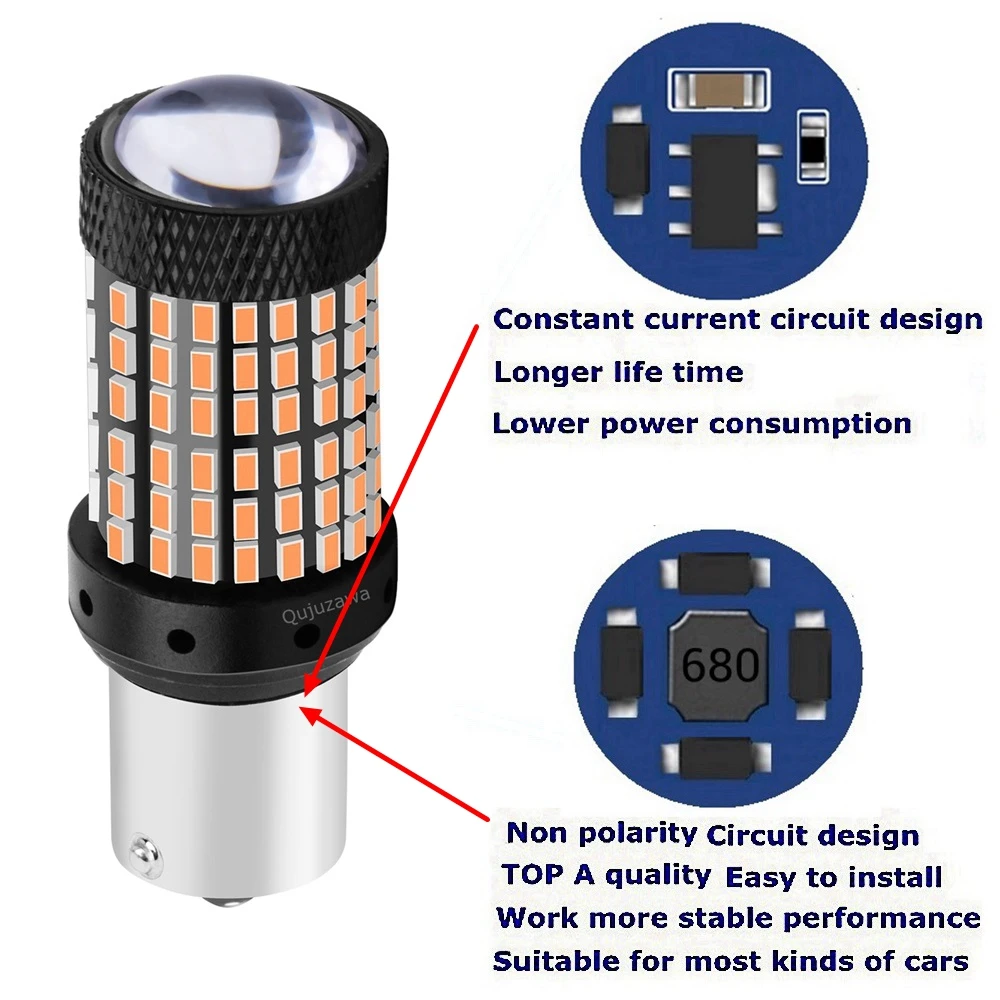 1156 BA15S P21W 1157 BAY15D P21/5W T25 3157 3156 T20 7443 W21/5W 7440 W21W BAU15S 144 Led Bulb Car Brake Light Auto Lamp 12V 24V on - 1156 BA15S P21W 1157 BAY15D P21/5W T25 3157 3156 T20 7443 W21/5W 7440 W21W BAU15S 144 светодиодная лампа автомобильного с