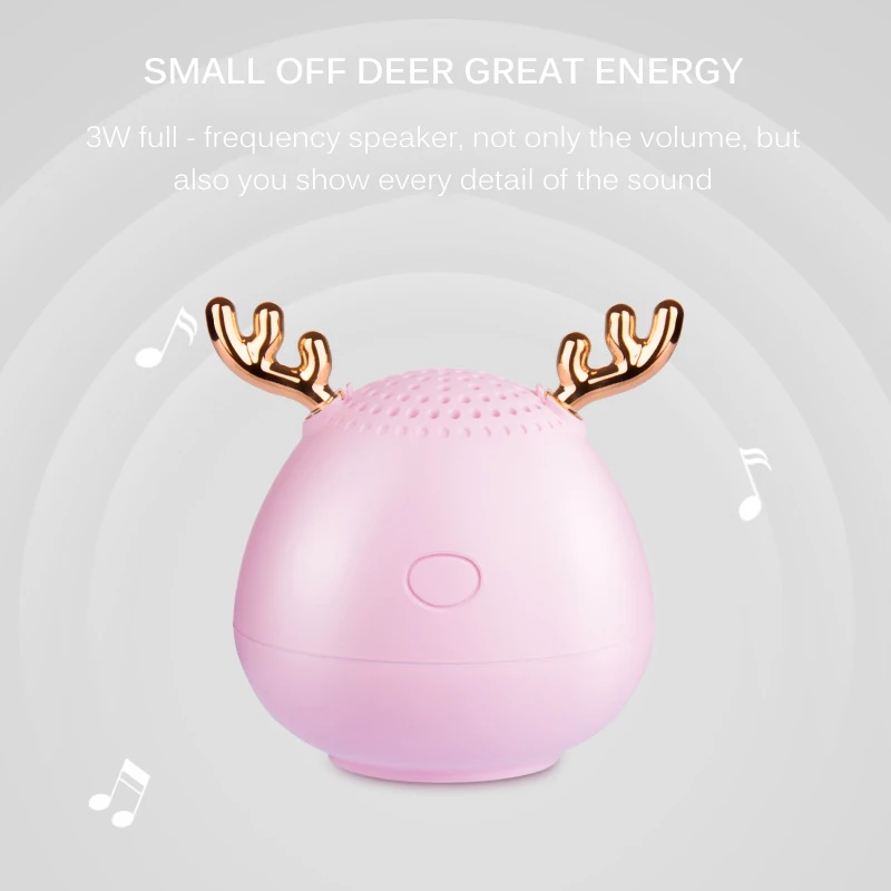 

Wireless Bluetooth Speaker Cartoon Mini Antler Girl Heart Subwoofer Indoor Children Holiday Gift Gift Customization