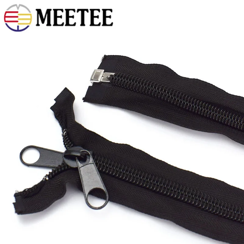 2 шт 10 # пластиковые нейлоновые молнии черный открытый конец длинный молния для