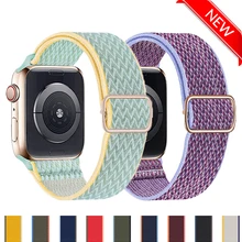 Nylon Strap for Apple Watch Band 44mm 40mm 38mm 42mm 44 mm Adjustable Elastic Sports solo Loop Bracelet iWatch 3 4 5 6 se