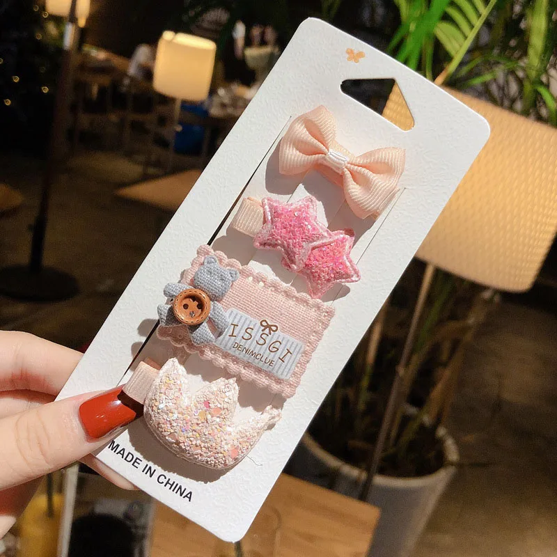 

New 3/4pcs/Lot Children Kids Hair Accessories Lovely Star Hair Clip Cute Animal Hair Clips for Girls Kids Barrettes Hairpins