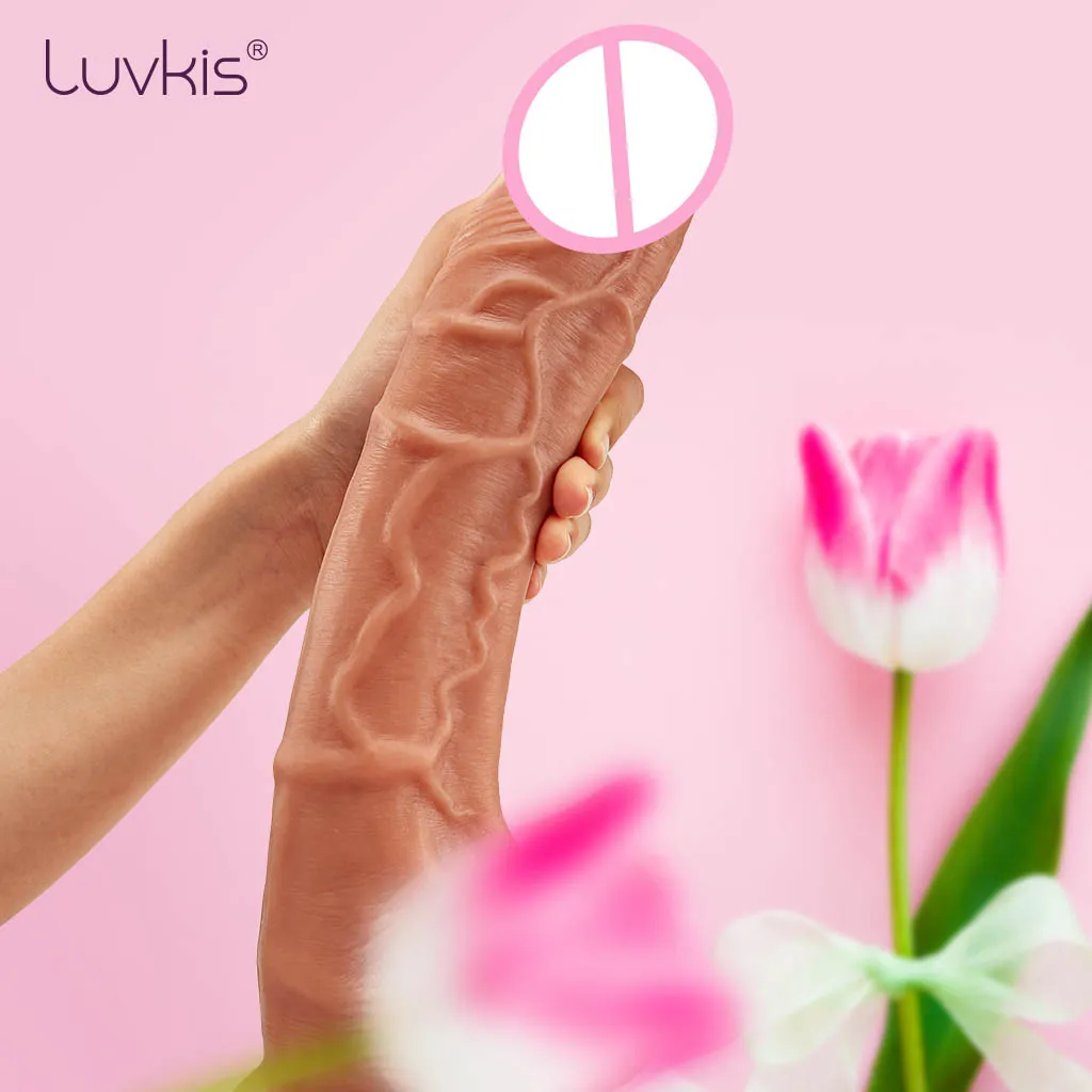 Большой фаллоимитатор Luvkis 12 дюймов с объемными шариками реалистичные
