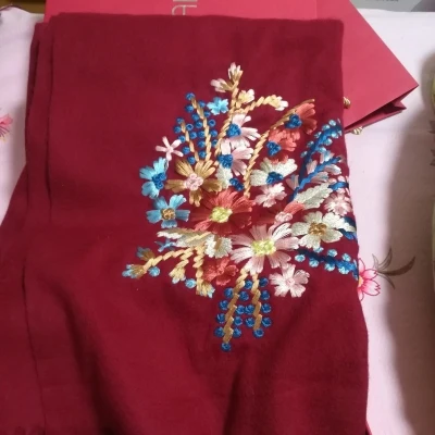 Женский шарф с вышивкой из натуральной шерсти/накидка/Пашмина с кисточками, модный теплый осенне-зимний шарф 180*70 см, 4 цвета